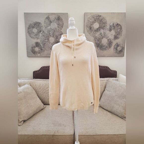 Lauren Ralph Lauren Waffle Knit Cowl Neck Sweater Sz Medium - Picture 2 of 11